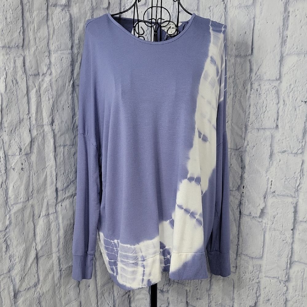 For The Republic Lavender Tie Dye Long Sleeve Top Oversized Boho Medium
